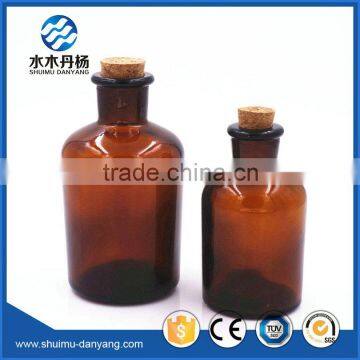 High quality amber narrow mouth glass reagent bottle