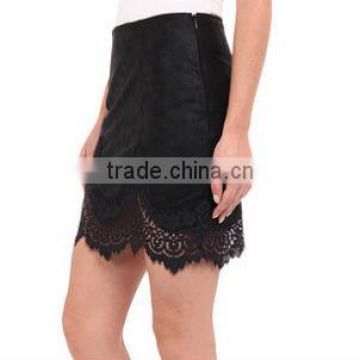 2015 hotsales high waist nylon lace giddy up mini skirt