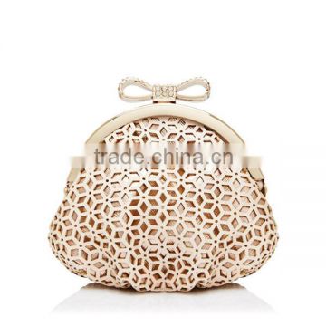 Butterfly closure PU gift bag hollow out purse