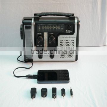 2015 new product for phone charge solar dynamo with LED light mini radio solar radio with torch