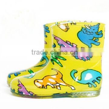 Bright yellow color rainboots for kids, cute pvc rain shoes, water proof shoes