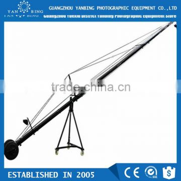 Factory supply 12m 2-axis pan tilt head triangle jimmy jib camera crane for sale