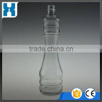 500ML CUSTOM MADE CLEAR GLASS VODK BOTTLE WITH LID