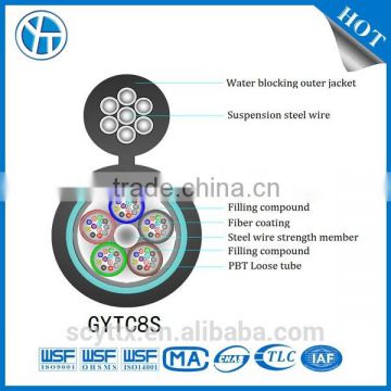 GYTC8S Metallic strength member layer filling loose tube fig.8 self-supporting Steel-armoared fiber optic cable