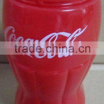 PVC custom wide mouth emplty plastic beverage bottle for promotional sale