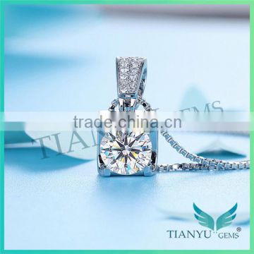 Wholesale Silver Necklace Jewelry 8 Hearts & Arrows Super White Moissanite Pendants Charms