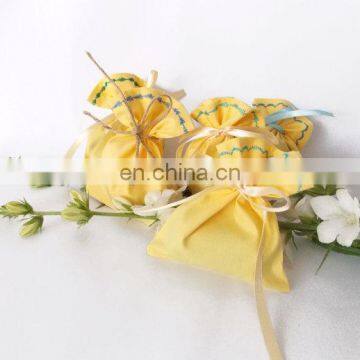 Just Arrival Yellow cotton favor candy bags