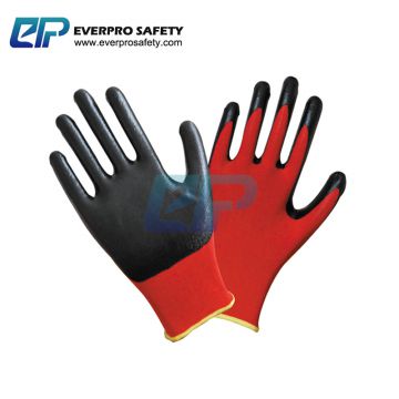 Oil and Gas resistant 13G Polyester Liner Nitrile Dipped Mechanic Work Gloves with EN388 4121X