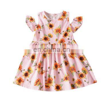 baby clothes dress 2020 summer cotton One-Shoulder print flowers girls dress