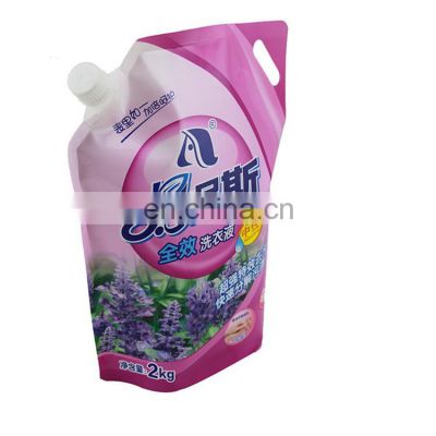 Accept Custom stand up spout pouch for laundry with corner handle Standup liquid pouch with spout for laundry detergent