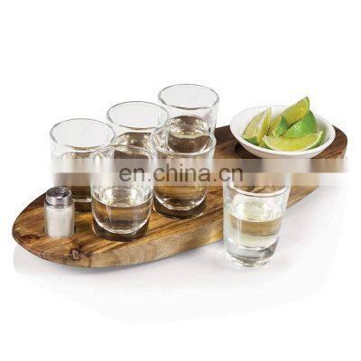 Custom personalized wooden wine shot glass cup beer holder  tray rack