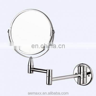 2 sides led lighted wall-mounted extendable girls' makeup mirror