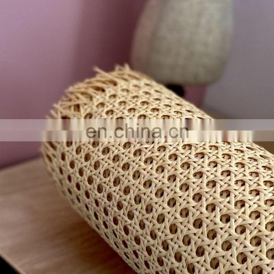 Open Structure Pre Woven Outdoor Rattan Cane Webbing Roll standard size open for chair table celling wall decor