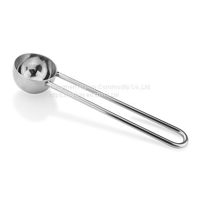 Stainless steel measuring coffee spoon with powder pressing function 15ml