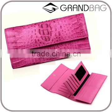 High quality ladies evening clutch bag crocodile pattern leather wallet massager bags for women