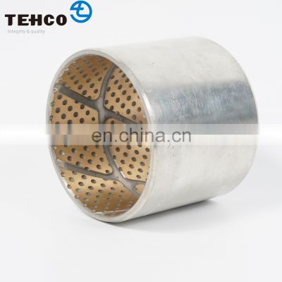 Construction Machine Bimetal Bushing Composed of Steel Backing and Copper Alloy Custom Bronze Thickness and Oil Grooves Styles.