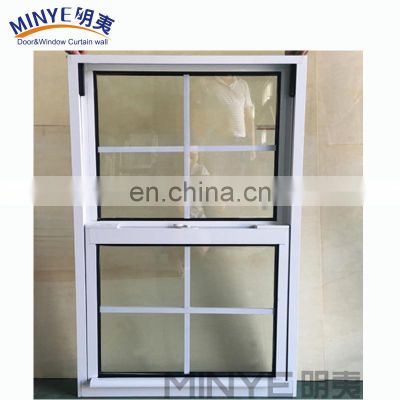 America Style Single Double Frosted Glass Hung Windows for Bathroom Aluminum Profile Windows Hot Sale