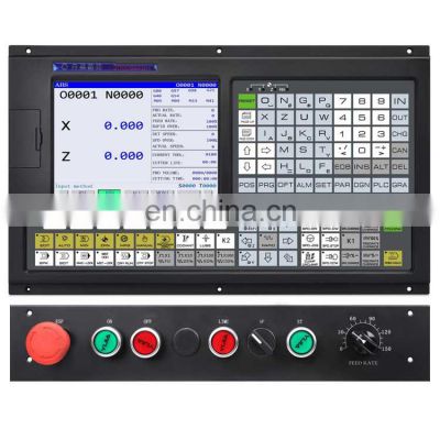 Cheap 2-axis CNC control system kit similar to GSK CNC controller panel, with ATC + PLC CNC lathe controller
