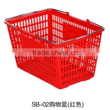 woven supermarket shopping basket SB-02 RED
