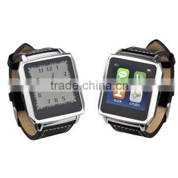 2014 new product Water resistant bluetooth V4.0 smart watch with color E-Ink screen/Pedometer/heart rate measurement