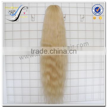 Wholesale natural wave 100% virgin human hair long blonde human hair wig