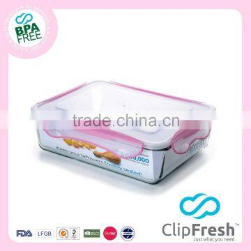 Clip Fresh High-Borosilicate Rectangle Glass food container 4L
