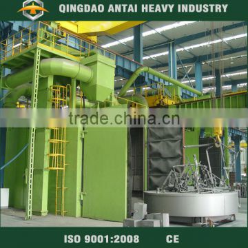 Big casting or steel parts rotary table shot blast cleaning machine