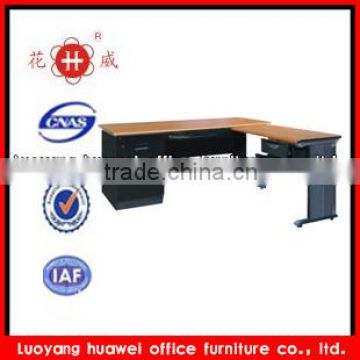 Luoyang MDF top cold rolling steel frame L-shape office computer desk