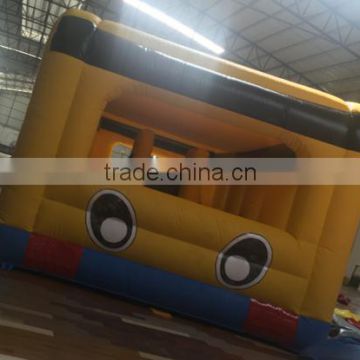 New design yellow big bus inflatable bouncer, bouncy castle, inflatable jumper for kids