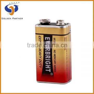 User-friendly golden color 9v batteries bulk in carbon zinc