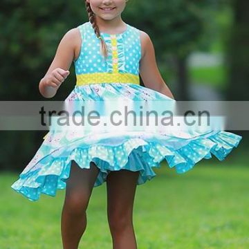 new hot sale baby clothes giggle moon remake summer 2016 floral dress top girls clothes