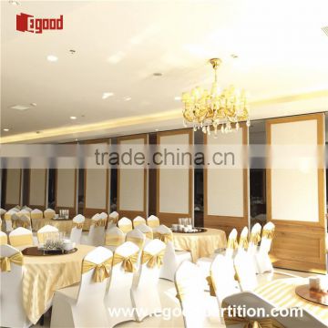 Majestic wall paper finishes acoustic operable partition wall for hotel decoration