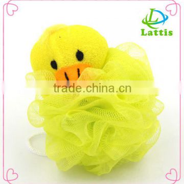 duck shape of animal mesh sponge for kids