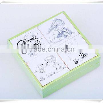 fashionable wooden stamp set for kids
