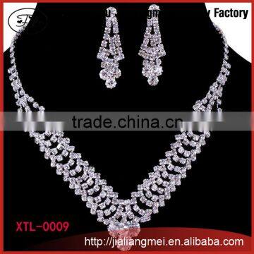 2015 Latest Design Rhinestone Earring Necklace for Women Accessories