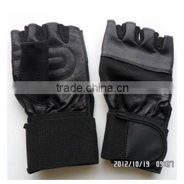 Men's GYM Bike Bicycle Motorcycle Sports Fingerless Gloves with Wrist Wraps