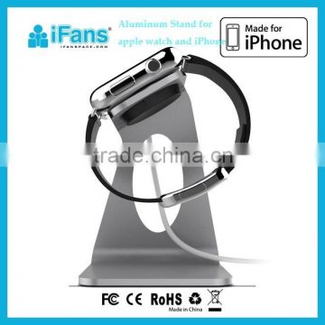 customized docking station for apple watch,silver charging stand for apple watch
