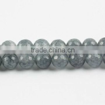 SL72093 Dyed Grey Jade Faceted Round Beads