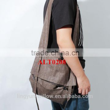handmade mens canvas fabric long strip shoulder bag