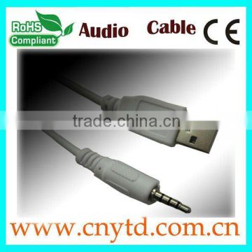 white color 3v dc usb cable 3.5mm