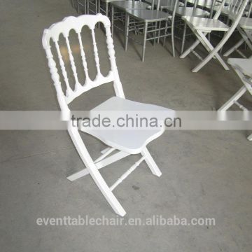 white wooden padded folding napoleon chair