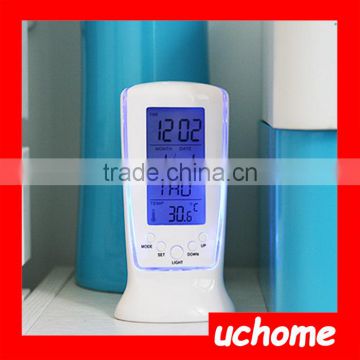 UCHOME 3 in 1 Light Calendar Thermometer Grandfather Clock With Birthday Reminding