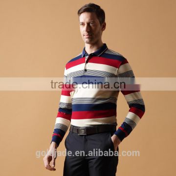 classic design Stripes Long Sleeve POLO Rugby Shirts for men with OEM logo