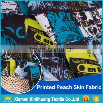 2017 Hot Selling Digital Printing 100% Polyester Twill Peach Skin Fabric
