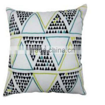 Trendy Multiple Triangle Design Embroidered Cushion Cover