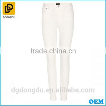 Hot Girl Slim High Quality Standard White Skinny Jeans 2016
