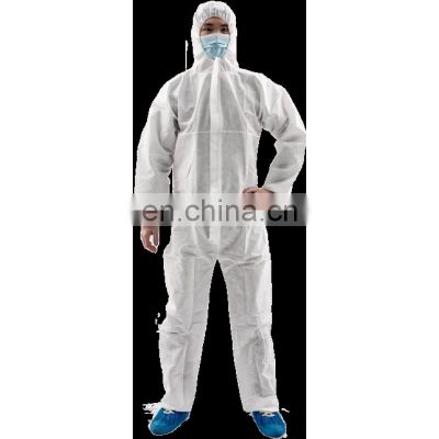 White disposable SMS coverall breathable