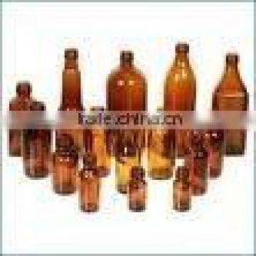 Amber Round Glass bottles