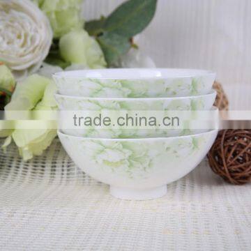 Bone china pastoral systle 4.5'' salad bowl with white peony design