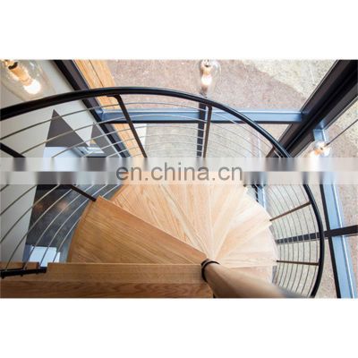 Steel-wood easy install indoor spiral staircase